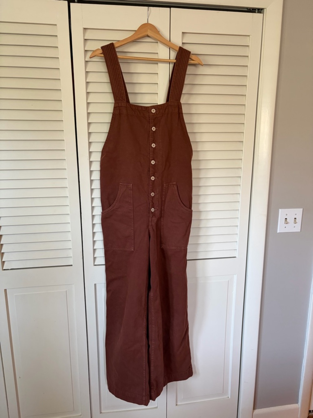 We The Free Rust Brown Button-Front Women's Overalls